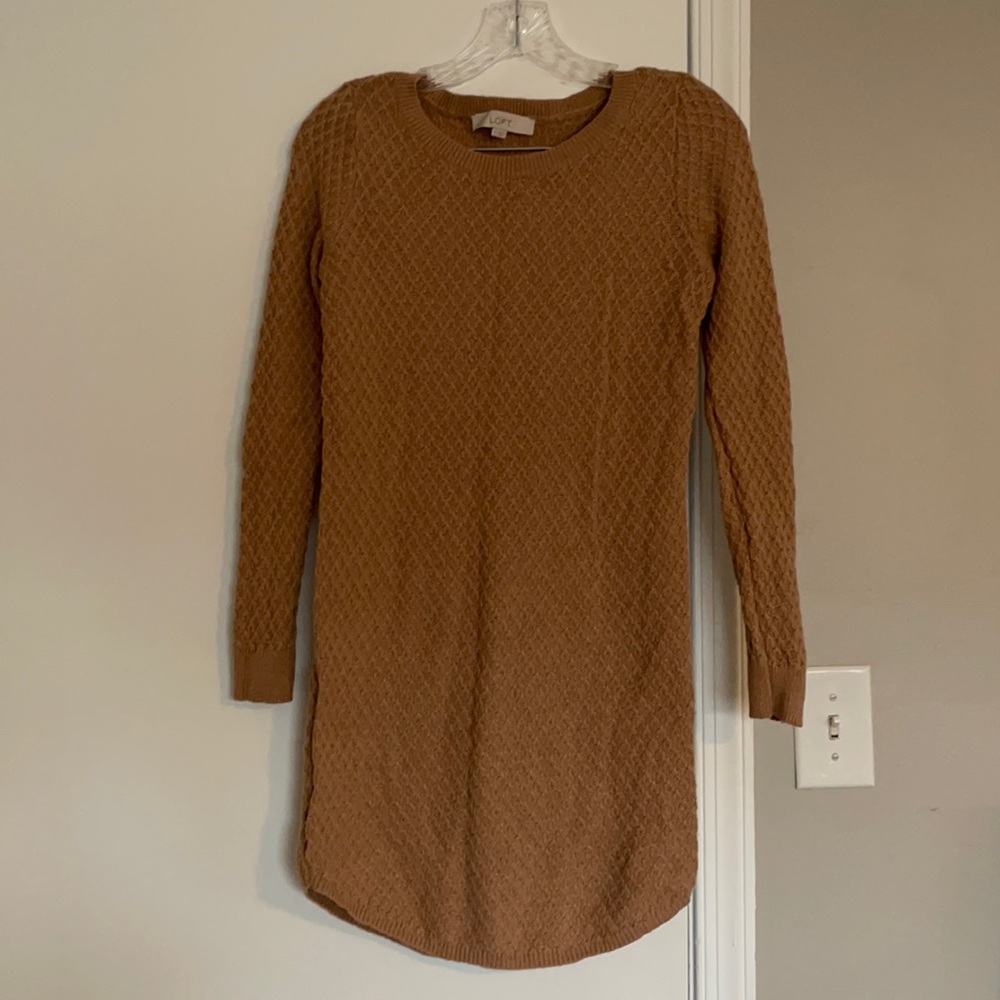 LOFT xs camel sweater dress